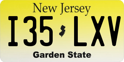 NJ license plate I35LXV