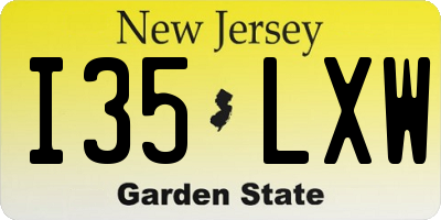 NJ license plate I35LXW