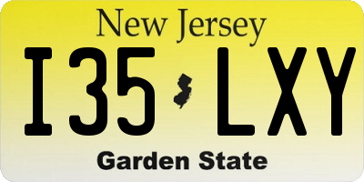 NJ license plate I35LXY