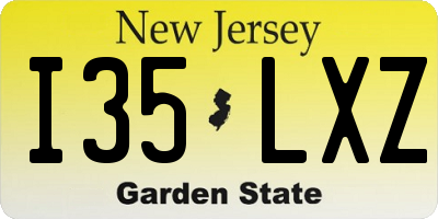 NJ license plate I35LXZ