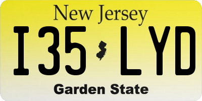 NJ license plate I35LYD