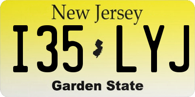 NJ license plate I35LYJ
