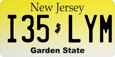 NJ license plate I35LYM