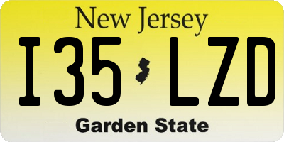 NJ license plate I35LZD