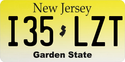 NJ license plate I35LZT
