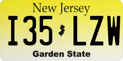 NJ license plate I35LZW