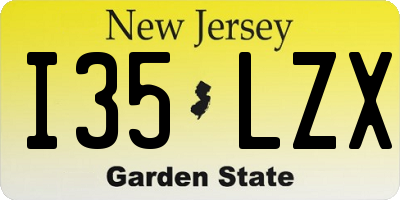 NJ license plate I35LZX