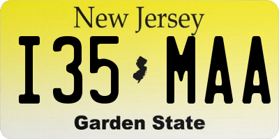 NJ license plate I35MAA