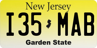 NJ license plate I35MAB