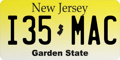NJ license plate I35MAC