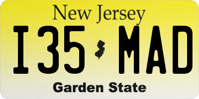 NJ license plate I35MAD