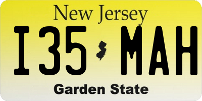 NJ license plate I35MAH
