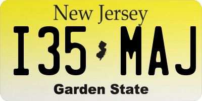 NJ license plate I35MAJ