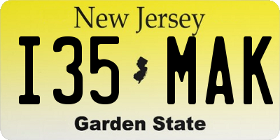 NJ license plate I35MAK