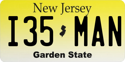 NJ license plate I35MAN