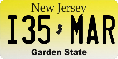 NJ license plate I35MAR