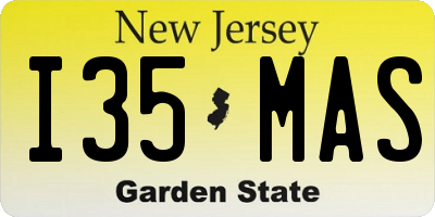 NJ license plate I35MAS