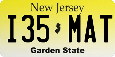 NJ license plate I35MAT