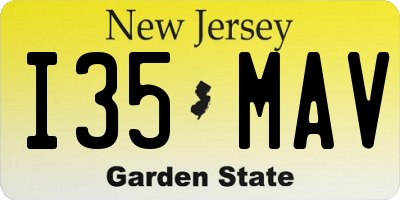 NJ license plate I35MAV