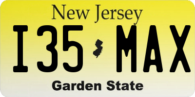 NJ license plate I35MAX