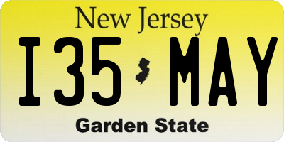NJ license plate I35MAY