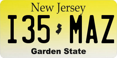 NJ license plate I35MAZ