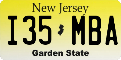 NJ license plate I35MBA