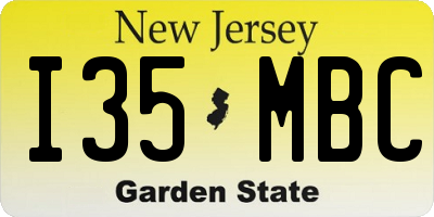 NJ license plate I35MBC
