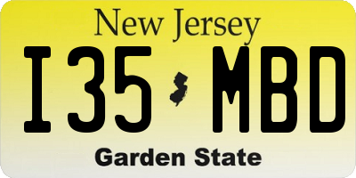 NJ license plate I35MBD