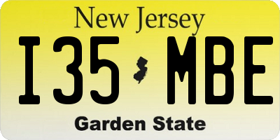 NJ license plate I35MBE