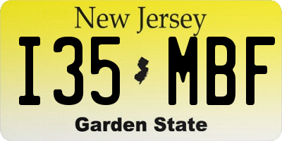 NJ license plate I35MBF