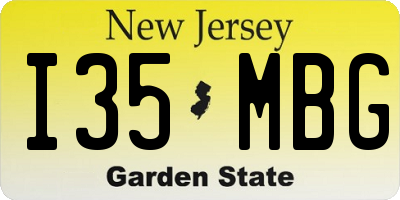 NJ license plate I35MBG