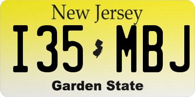 NJ license plate I35MBJ