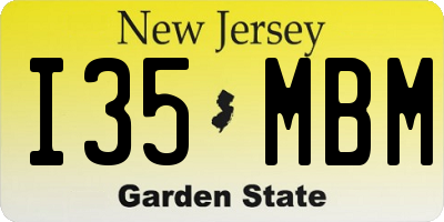 NJ license plate I35MBM