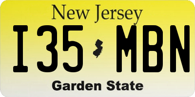 NJ license plate I35MBN