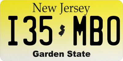 NJ license plate I35MBO
