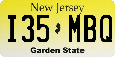 NJ license plate I35MBQ