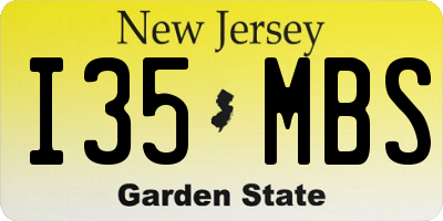 NJ license plate I35MBS