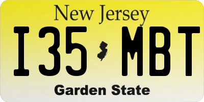 NJ license plate I35MBT
