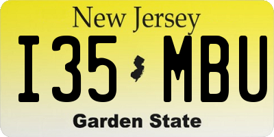 NJ license plate I35MBU