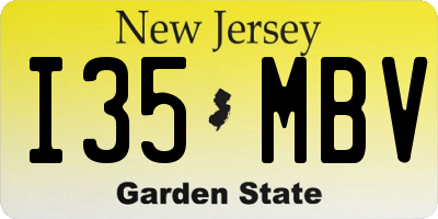 NJ license plate I35MBV