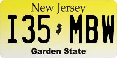 NJ license plate I35MBW