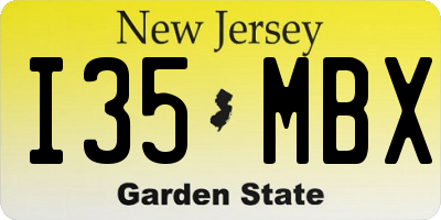 NJ license plate I35MBX
