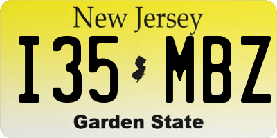 NJ license plate I35MBZ