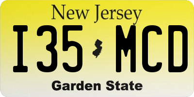 NJ license plate I35MCD
