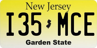 NJ license plate I35MCE