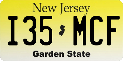 NJ license plate I35MCF