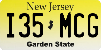 NJ license plate I35MCG