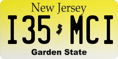NJ license plate I35MCI