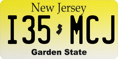 NJ license plate I35MCJ